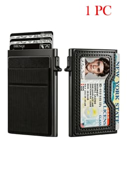 Men's Minimalist Wallet Slim Rfid Credit Card Holder Men Women Metal Wallets Automatic Pop Up Case Bank ID Cardholer Billetera