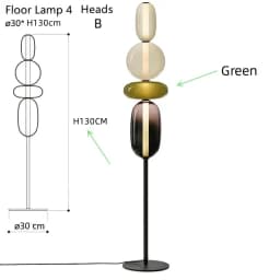 Nordic Denmark Colored Glass Lollipop Glass Desk Lamp Living Room Bedhead Study Room LED Home Decoration