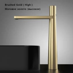 Modern Basin Faucet Brushed Gold Brass Bathroom Mixer Faucet Grey Washbasin Faucet Single Handle Single Hole Wash Sink Water Tap