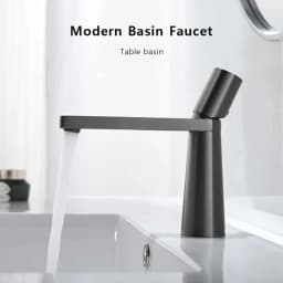 Modern Basin Faucet Brushed Gold Brass Bathroom Mixer Faucet Grey Washbasin Faucet Single Handle Single Hole Wash Sink Water Tap