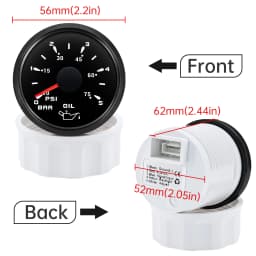 Custom Auto Car 52mm Oil Pressure Gauge+Sensor 7 Color Backlight 0~5Bar 0-10Bar Oil Press Meter with Sensor Marine Boat 12V24V