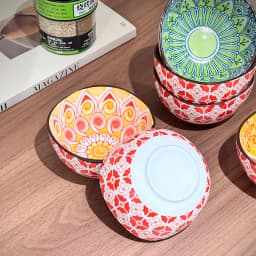 3/6PCS Bohemian Ceramic Sauce Bowls - Small Dishes for Home Cooking, Sushi, BBQ,Snacks | Dishwasher/Microwave Safe for Home