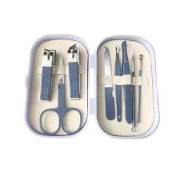 14 Piece Deluxe Manicure & Pedicure Set Pink And Blue Stainless Steel Nail Scissors, Clippers, Ear Digging Spoon for Men & Women