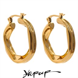 Yhpup 316l Stainless Steel Round Hollow Hoop Earrings Rust Proof Minimalist Metal Attractive Trendy Jewelry Bijoux Women Gift