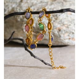 Yhpup Stainless Steel Colorful Opal Stone Chain Bracelet Bangle Exquisite Arrivals Women Jewelry 18K PVD Plated Gift