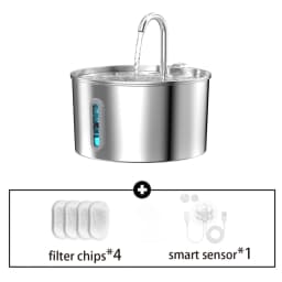 ZYFeeder 2.2L Automatic Water Fountain Stainless Steel Pet Water Feeder Cat/Dog Drink Bowl Water Dispenser Silent With Window
