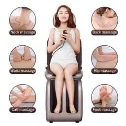 Upgrade Electric Massage Chair Full Body Kneading Neck Back Waist Leg Infrared Heating Vibration Shiatsu Cushion Seat Relaxation