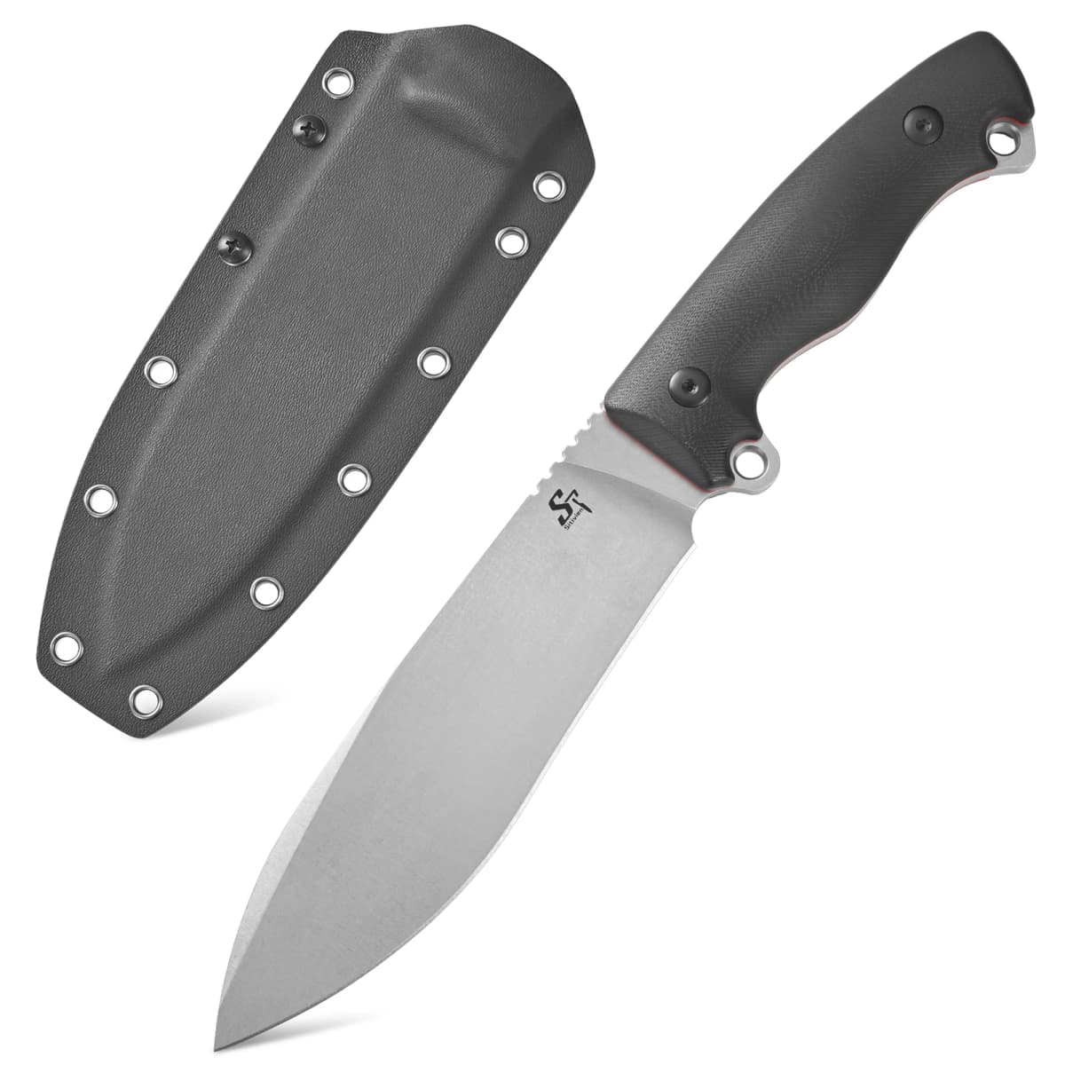 Sitivien ST43 Fixed Blade Knife ,VG10 Black Stonewashed Steel Blade G10 Handle Full Tang for Outdoor Camping Working Survival