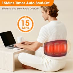 Lumbar Massager Belt, Heated Airbag Waist Support, Cordless Lower Back Wrap, 3 Modes 4 Heat Levels 4 Intensities, USB-C for Home