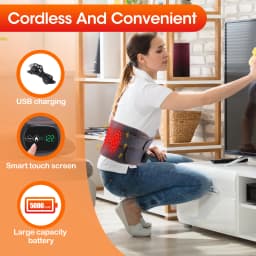 Infrared Heating Waist Massager Electric Belt Vibration USB Charge Red Light Hot Compress Lumbar Back Support Brace Relaxation