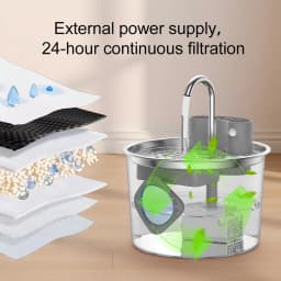 Smart Cordless Cat Water Fountain with 304 Stainless Steel 2.2L Capacity Pet Water Dispenser Automatic Feeder for Cats And Do