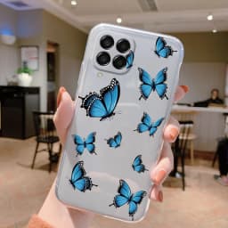 For Samsung Galaxy M33 5G Case Cover Cute Butterfly Flowers Protective Phone Case For Samsung M14 M15 M54 M55 M34 Transparent