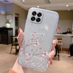 For Samsung Galaxy M33 5G Case Cover Cute Butterfly Flowers Protective Phone Case For Samsung M14 M15 M54 M55 M34 Transparent
