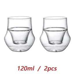 FOME Double Walled Glass Cup Transparent Coffee Milk Mug Espresso Cup Home Brandy Wine Cocktail Glasses Tasting Cup