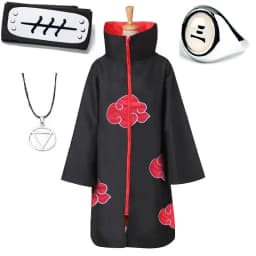 Akatsuki Uchiha Tobi Obito Akatsuki Cosplay Costume Cloak Mask Halloween Man Woman Cosplay Costume Headband Accessories