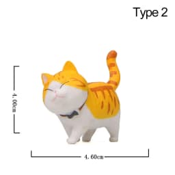 Mini Kitten Statue Simulation Animal Model Cartoon Funny Cat Figurine With Bowknot Design Desktop Ornament Dollhouse Decor
