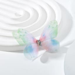 5cm 20pcs Double Sweet Butterfly Appliqued 3D Simulation Mesh Dreamy Bouquet Patch For DIY Handmade Hairband Nail Decoration