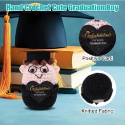 Graduation Season Handmade Crocheted PhD Doll - Positive Mood Plush Toy, Cute Emotional Companion, Graduation Gift for Students