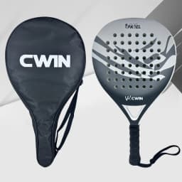 2026 Cwin Padel Racket Carbon Fiber Lightweight EVA Foam Soft Face Comfort Grip Shock Absorption Enhanced Sweet Spot with Bag