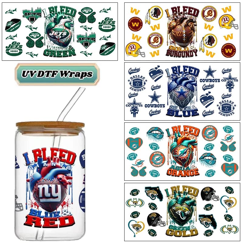 Rugby Enthusiast Sticker 16oz UV DTF 3D Sticker Decals Waterproof Wraps Glass Can Cups Creative Craft DIY Sports Lover Gift