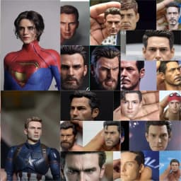 1/6 Scale US Soldier Head Sculpt - Sci-Fi Film Hero/Villain - Painted Head Model Kit for 12in Action Figures Toys