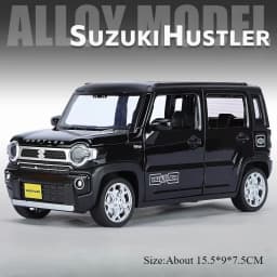 1:22 Wrangler Rubicon Suzuki Hustler Alloy Toys Diecast Model Car Doors Opened Sound Light Pull Back Vehice Friend Birthday Gift