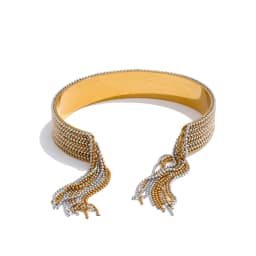 Yhpup Hot Style Stainless Steel Chain Tassel Cuff Bracelet Bangle 18K Gold Color Plated Personality Fashion Charm Jewelry