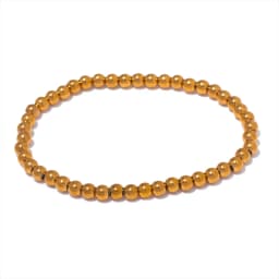 Yhpup 3/4/5/6 MM Stainless Steel Beads Daily Handmade Elastic Bracelet Bangle Waterproof Wrist Wholesale Gold Color Jewelry Men