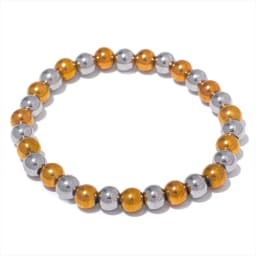 Yhpup 3/4/5/6 MM Stainless Steel Beads Daily Handmade Elastic Bracelet Bangle Waterproof Wrist Wholesale Gold Color Jewelry Men