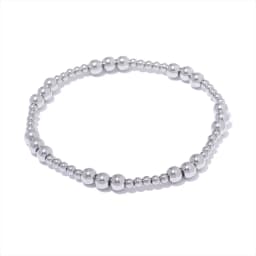 Yhpup 3/4/5/6 MM Stainless Steel Beads Daily Handmade Elastic Bracelet Bangle Waterproof Wrist Wholesale Gold Color Jewelry Men
