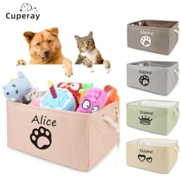 Custom Dog Toy Box - Dog Toy Basket, Collapsible,Dog Toy Bin with Comfortable Handles for Storage of Dog Toys, Dog Accessories