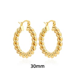 New Trendy Geometric Twisted Thick Hoop Earrings Fashion Gold Color Big Round Circle Earrings for Women Punk Hiphop Jewelry Gift