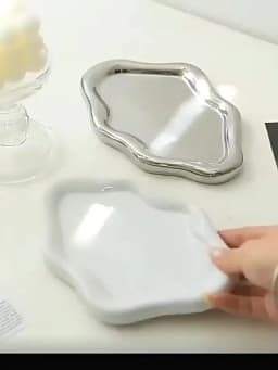 Light Luxury PVC Plastic Jewelry Tray Mini Cloud Shape Storage Plate Jewelry Display Plate Watches/Keys Storage