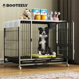 BOOTEELY Heavy Duty Dog Kennels Metal Dog Kennels Heavy Duty Indestructible And Escape-Proof Dog Crate Cage Kennel for Large Dog