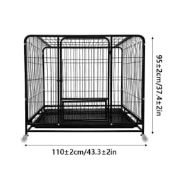 BOOTEELY Heavy Duty Dog Kennels Metal Dog Kennels Heavy Duty Indestructible And Escape-Proof Dog Crate Cage Kennel for Large Dog