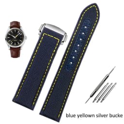 19mm 20mm Canvas Nylon Watchbands For Omega Seamaster 300 Speedmaster AT150 Omega Speedmaster Slubby 310.32 Series Nylon Strap