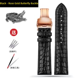 Blue Crocodile leather strap 14mm 15mm 16mm 17mm 18mm 19mm 20mm 21mm 22mm 23mm 24mm For Men's and Women's Brown Black Bracelet