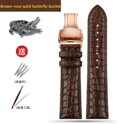 Blue Crocodile leather strap 14mm 15mm 16mm 17mm 18mm 19mm 20mm 21mm 22mm 23mm 24mm For Men's and Women's Brown Black Bracelet