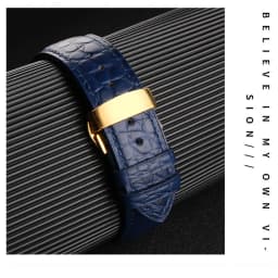 Blue Crocodile leather strap 14mm 15mm 16mm 17mm 18mm 19mm 20mm 21mm 22mm 23mm 24mm For Men's and Women's Brown Black Bracelet