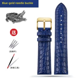 Blue Crocodile leather strap 14mm 15mm 16mm 17mm 18mm 19mm 20mm 21mm 22mm 23mm 24mm For Men's and Women's Brown Black Bracelet