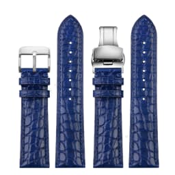 Blue Crocodile leather strap 14mm 15mm 16mm 17mm 18mm 19mm 20mm 21mm 22mm 23mm 24mm For Men's and Women's Brown Black Bracelet
