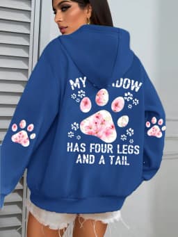 Autumn Womens Hoodies Cute Cat Paw Printing Sweatshirts Warm Fleece Soft Comfortable Pullovers Fashion Loose Female Clothing