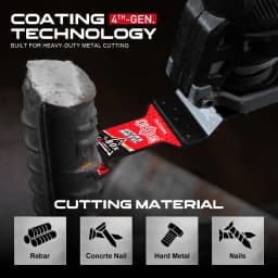 EZARC TiAlN Obsidian Carbide Oscillating Saw Blades (Pro), 3Pcs Oscillating Tool Blades for Hard Metal, Nails, Bolts & Screws