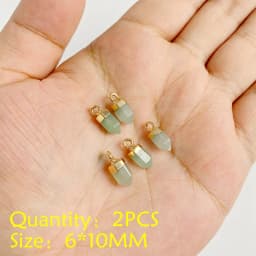 2PCS Necklace Pendant Natural Stone Green Aventurine Ornaments Pendant For Jewelry Making DIY Necklace Bracelet Accessory