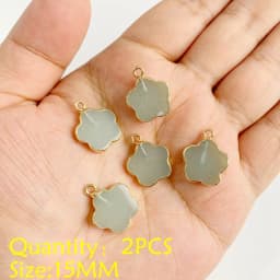 2PCS Necklace Pendant Natural Stone Green Aventurine Ornaments Pendant For Jewelry Making DIY Necklace Bracelet Accessory