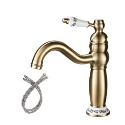 Brass Brushed gold vintage Basin Faucet Bathroom cabinet wash Basin Hot and Cold Water Faucet splash-proof XT-450