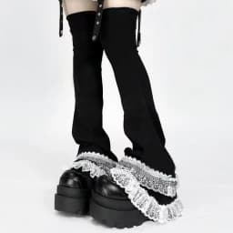 Y2k Lace Knee Length Flare Leg Socks Kawaii Leg Warmers Harajuku Gothic Lolita Women Leg Cover Boots Socks