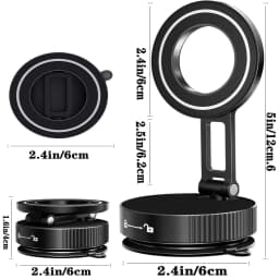 2026 Upgraded Suction Cup Phone Mount Nano Gel 360° Vacuum Magnetic Car Phone Holders for Your Car 110LBS Reinforced Mount