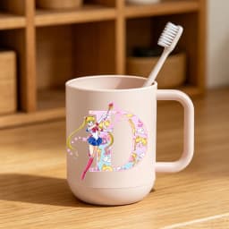 Sailor Moons Toothbrush Cup Girls Kawaii Letter A-Z Gargle Mug Women Travel Portable Water Cups Kids Bathroom Accessories Gift