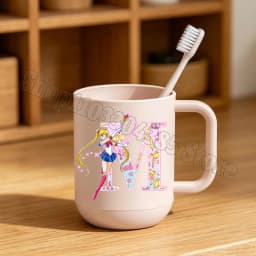 Sailor Moons Toothbrush Cup Girls Kawaii Letter A-Z Gargle Mug Women Travel Portable Water Cups Kids Bathroom Accessories Gift